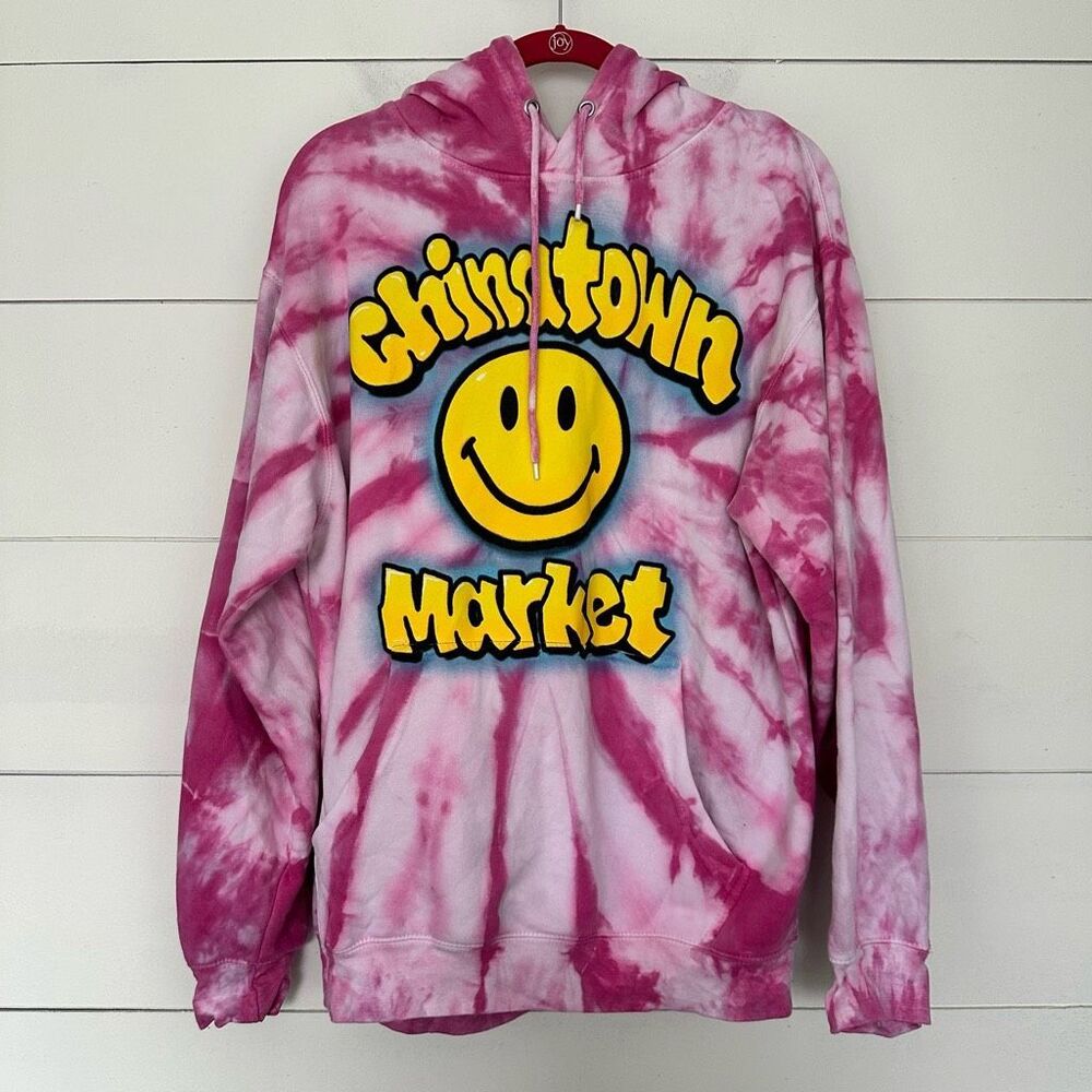 Chinatown Market Women’s Medium Pink Tie Dye Hoodie Sweatshirt